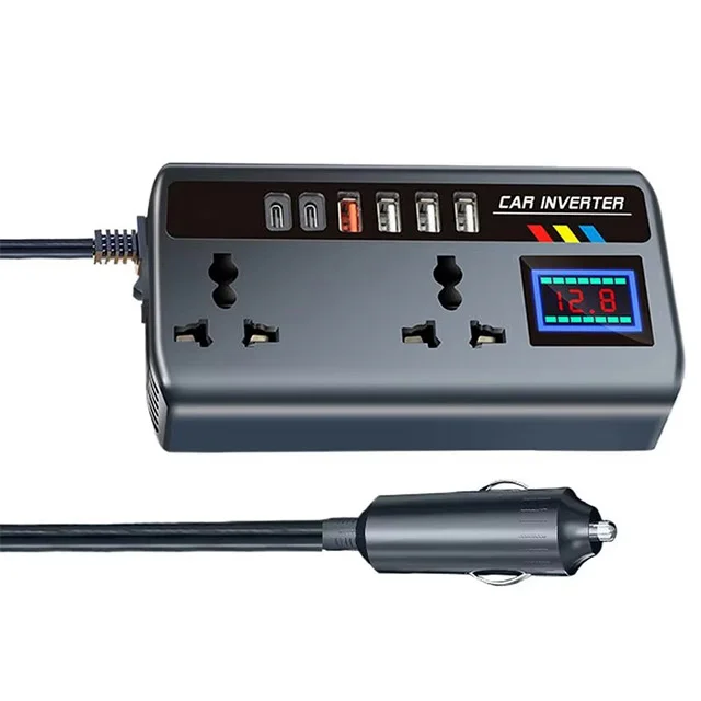 200W Fast Charging Car Power Inverter 12V/24V to 220V